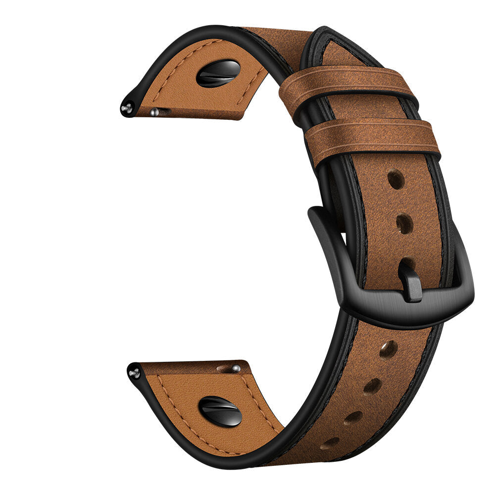 22mm Genuine Leather Replacement Strap Smart Watch Band For 46mm Smart Watch Image 4