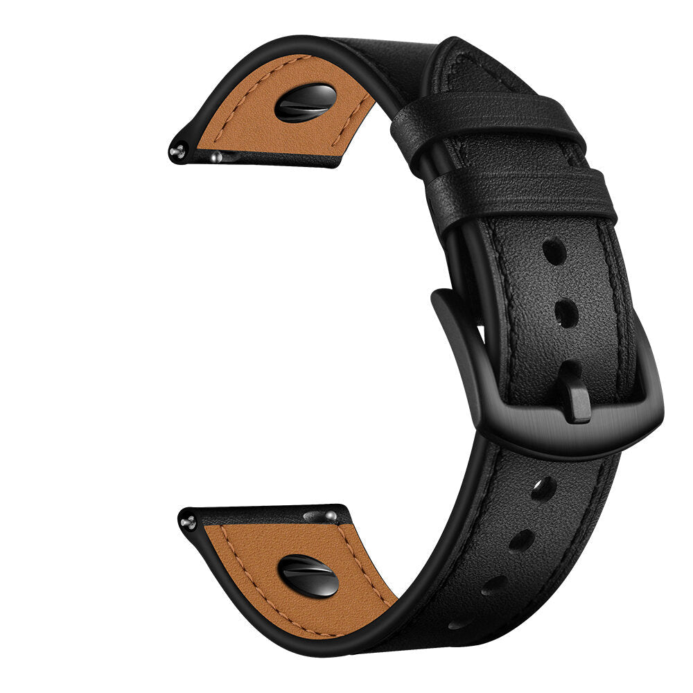 22mm Genuine Leather Replacement Strap Smart Watch Band For 46mm Smart Watch Image 6
