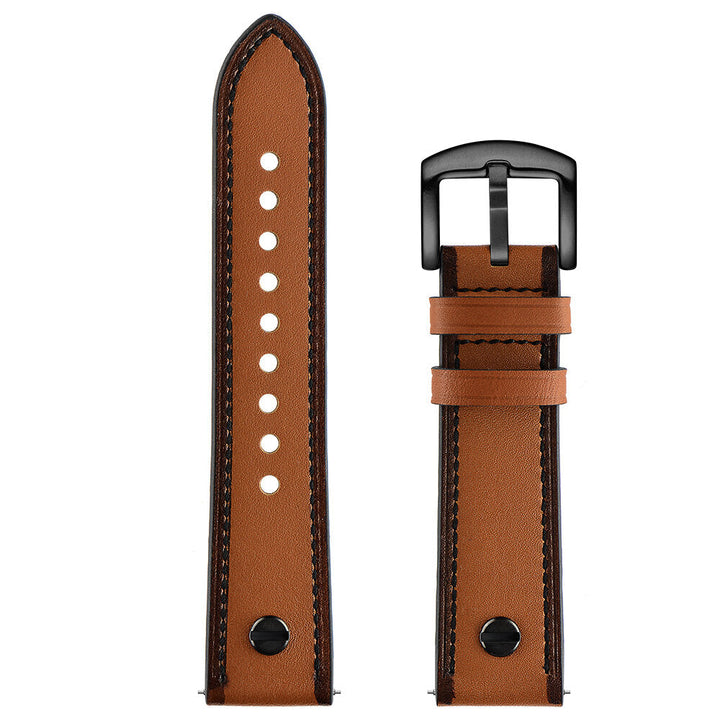 22mm Genuine Leather Replacement Strap Smart Watch Band For 46mm Smart Watch Image 9