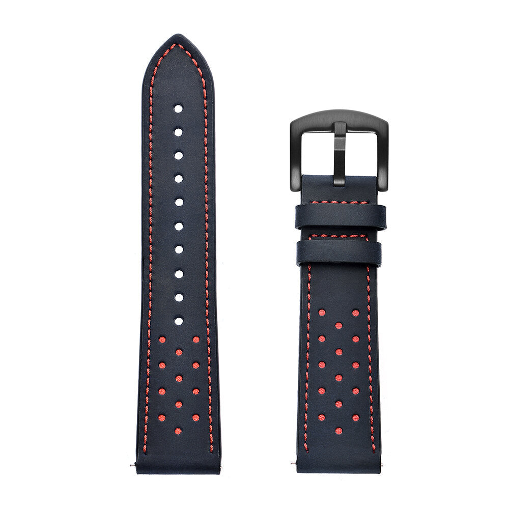 22mm Replacement Genuine Leather Watch Band for Sports Smart Watch Image 2