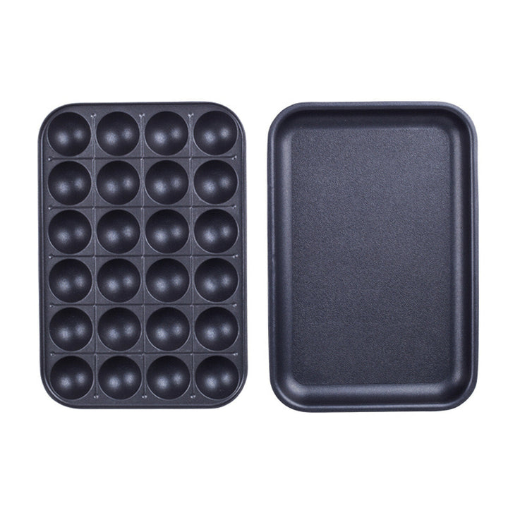 24 Holes Grill Pan Plate Cooking Octopus Ball Kitchen Maker Baking Mold Image 2