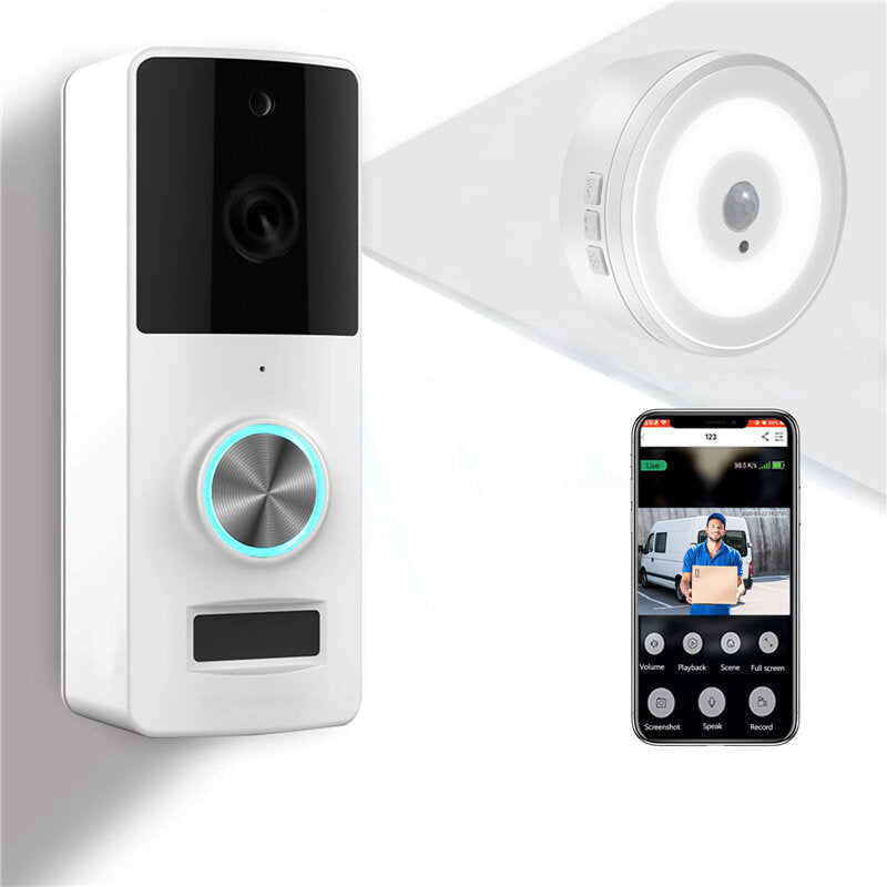2MP 1080P Wifi Video Doorbell PIR Motion Detect / Two-way Intercom / Night Vision / Waterproof Outdoor Camera Door Bell Image 1