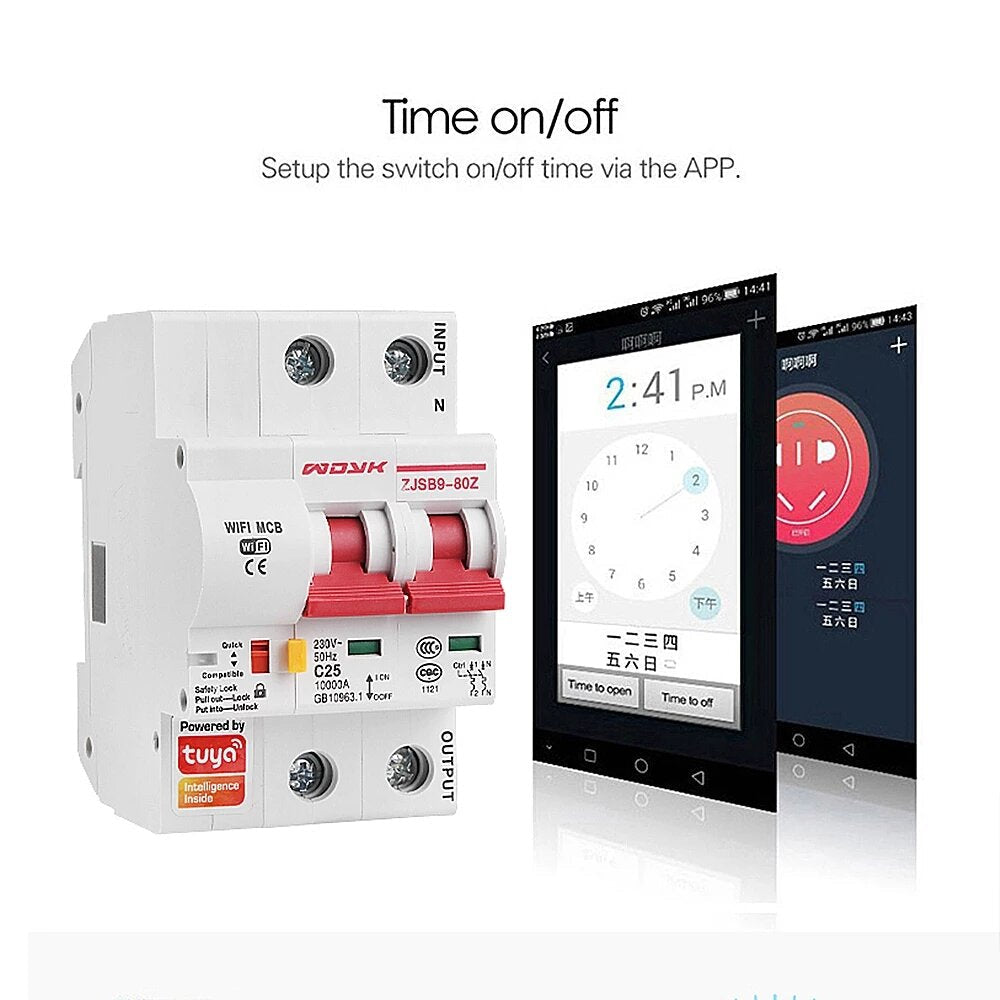 2P WiFi Smart Circuit Breaker Overload Short-circuit Protection Works with Alexa Google Home Image 4