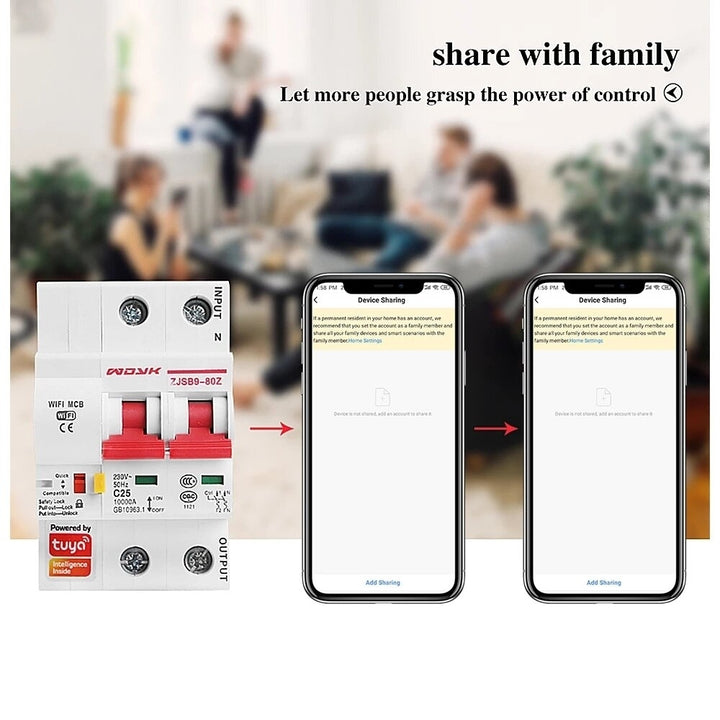 2P WiFi Smart Circuit Breaker Overload Short-circuit Protection Works with Alexa Google Home Image 7