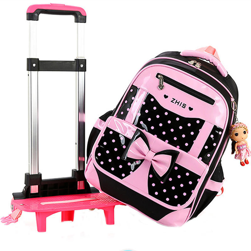 25L 2Pcs Children Trolley Backpack Shoulder Bag Camping Trolley Case With Wheels Image 9