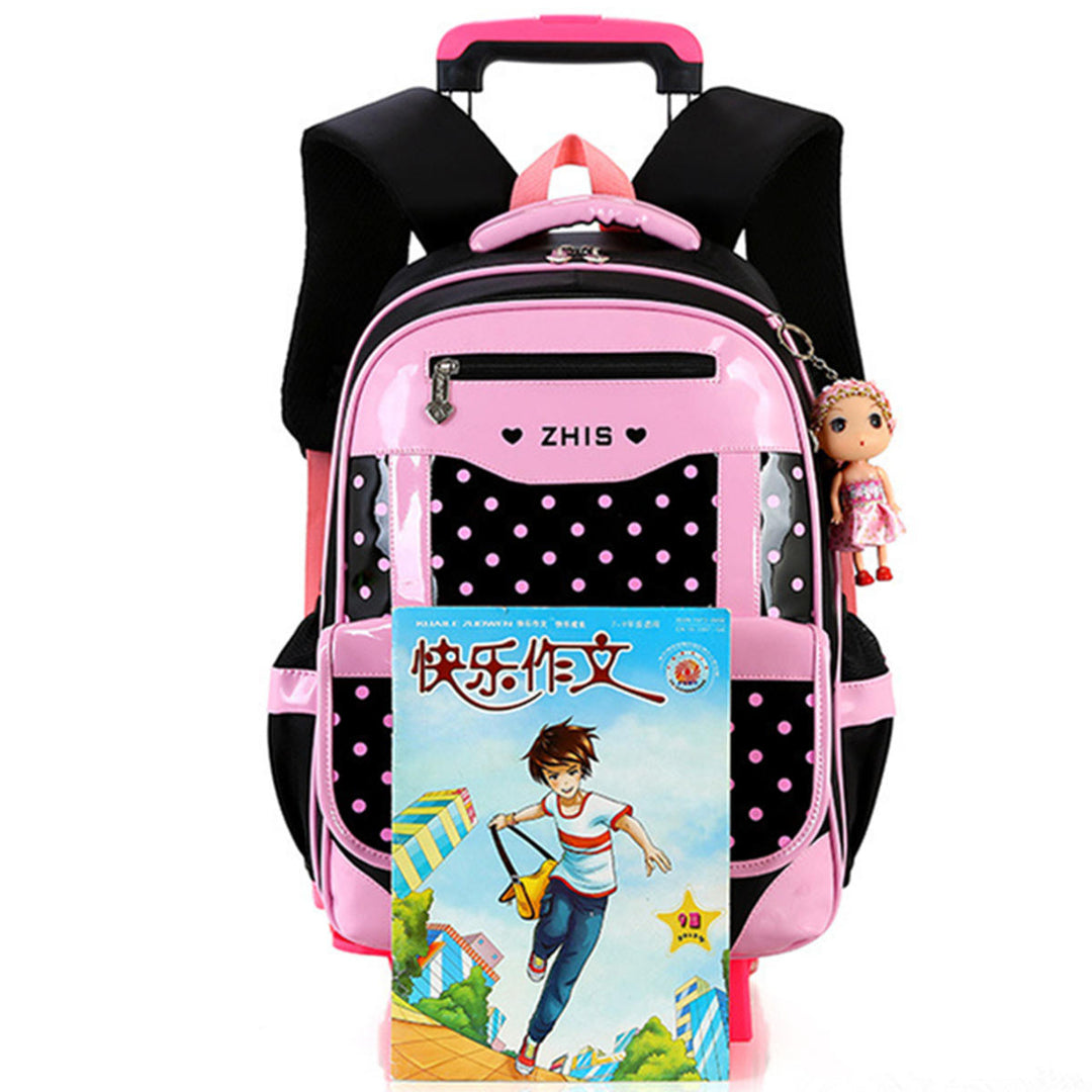 25L 2Pcs Children Trolley Backpack Shoulder Bag Camping Trolley Case With Wheels Image 12