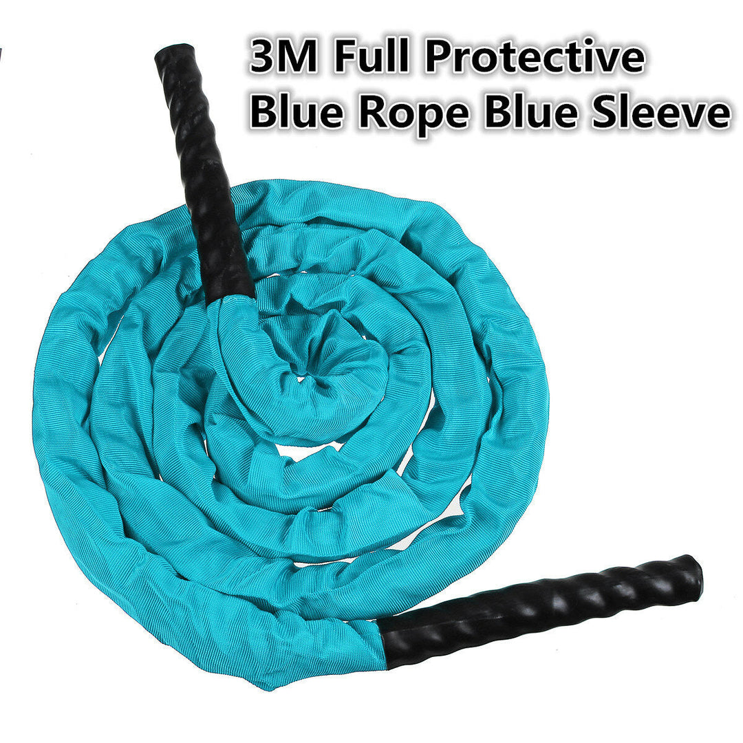 3-Colors 25mm Dia. Fitness Heavy Jump Rope 300CM Weighted Battle Skipping Ropes Power Improve Muscle Strength Training Image 4