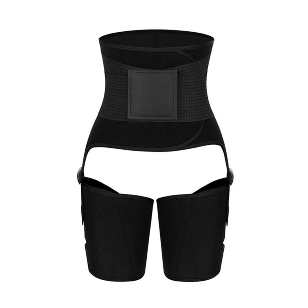 3-IN-1 Waist Training Belt Body Shaping Sauna Elbow Pads Waistband Corset Leg Hip Thigh Trainer Trimmer Home Fitness Image 2