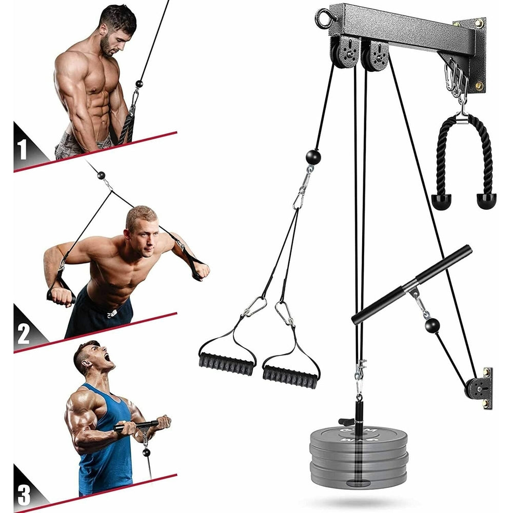 3-in-1 Pulley System Fitness Equipment Multifunction Biceps Triceps Hand Strength Trainning Home Gym Sport Exercise Image 2
