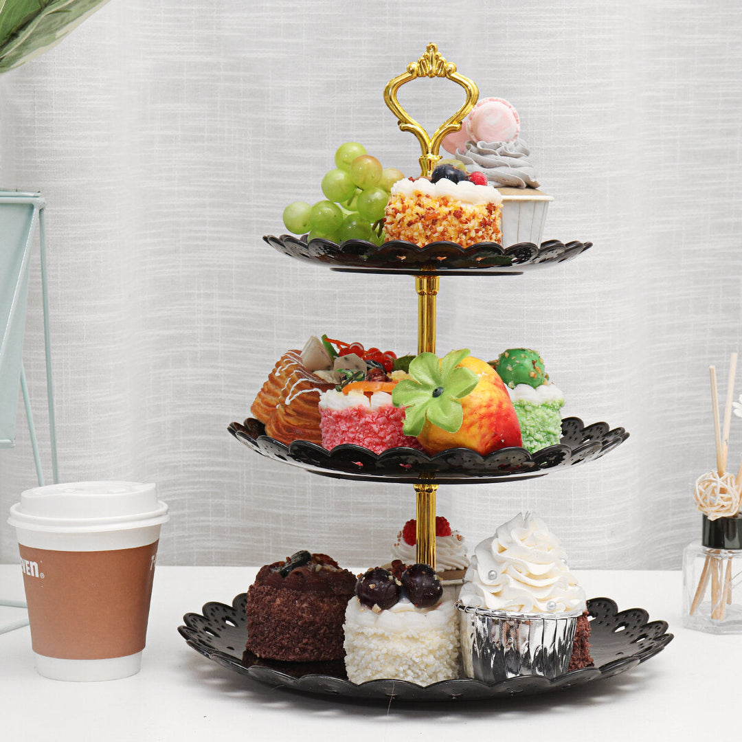 3 Tier Cupcake Stand Dessert Afternoon Tea Plate Party Wedding Food Tableware Image 3