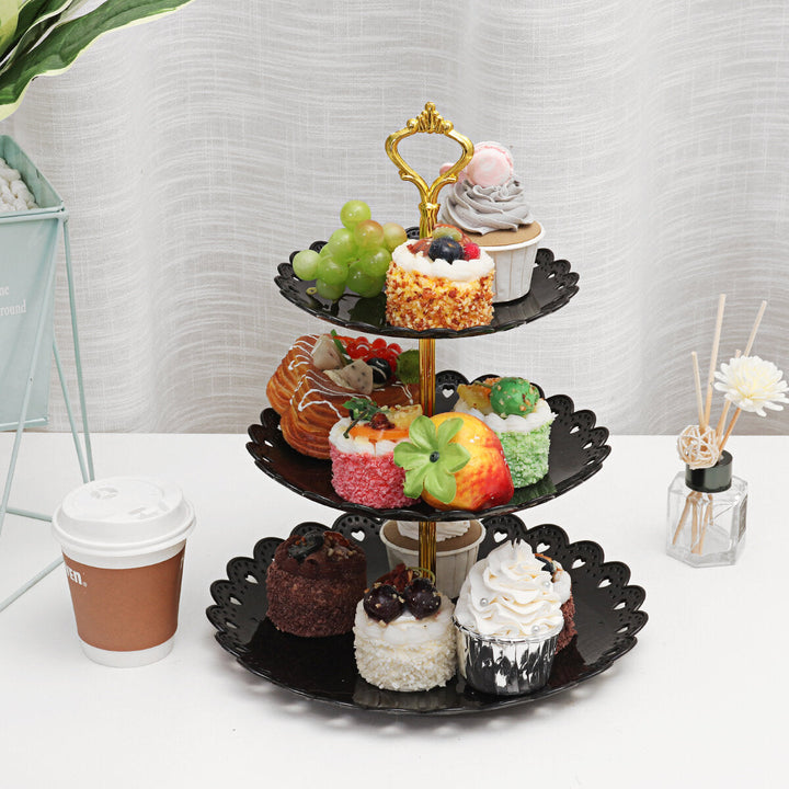 3 Tier Cupcake Stand Dessert Afternoon Tea Plate Party Wedding Food Tableware Image 4