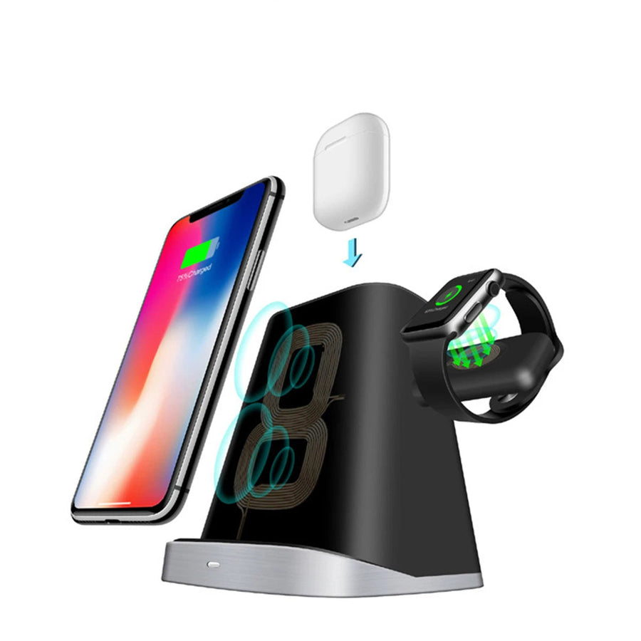 3 IN 1 Qi Wireless Fast Charging Dock Station For Iphone XR XS X 8 For Samsung S10E Apple Watch 2/3/4 Image 1