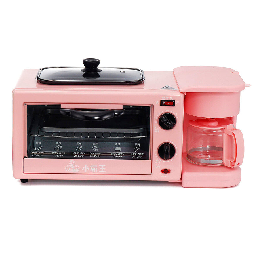 3 In 1 Electric Breakfast Machine Multifunction Coffee Maker Frying Pan Toaster Image 1