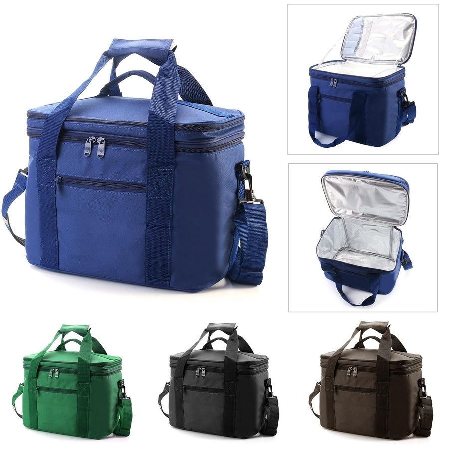 33x20x27cm Oxford Double layer Insulated Lunch Bag Large Capacity Travel Outdoor Picnic Tote Bag Image 1