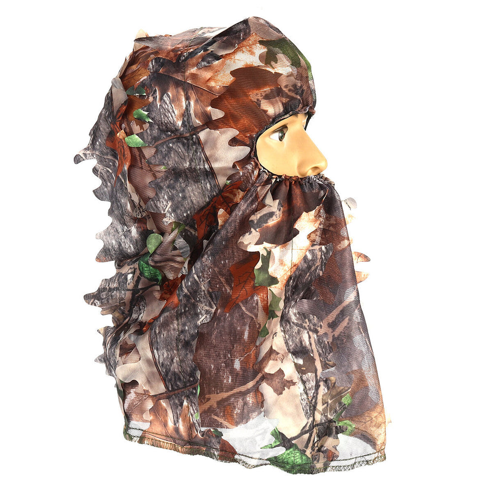 3D Leaf Camouflage Tree Full Face Mask Hood Hunting Hat Mask Army Military Image 2