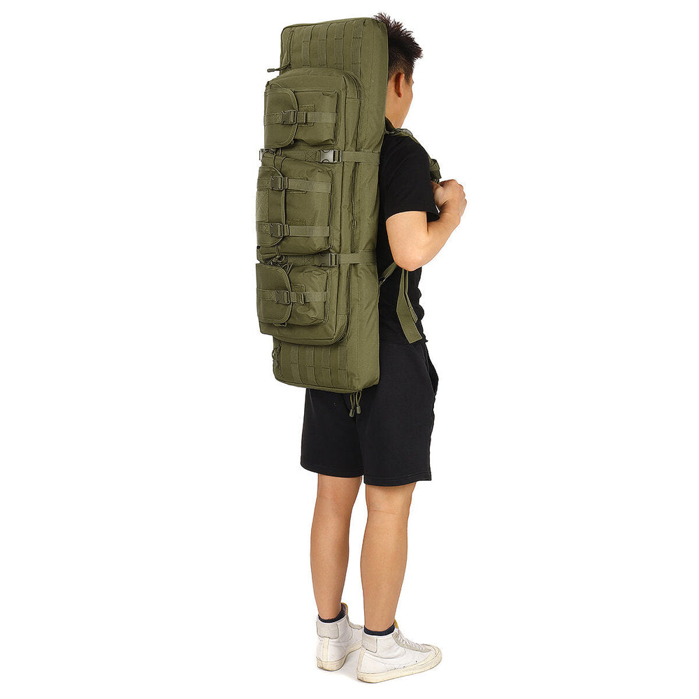 36inch Tactical Camouflage Fishing Tackle Camping Bag Multifunctional Storage Bag Double Padded Backpack Image 2