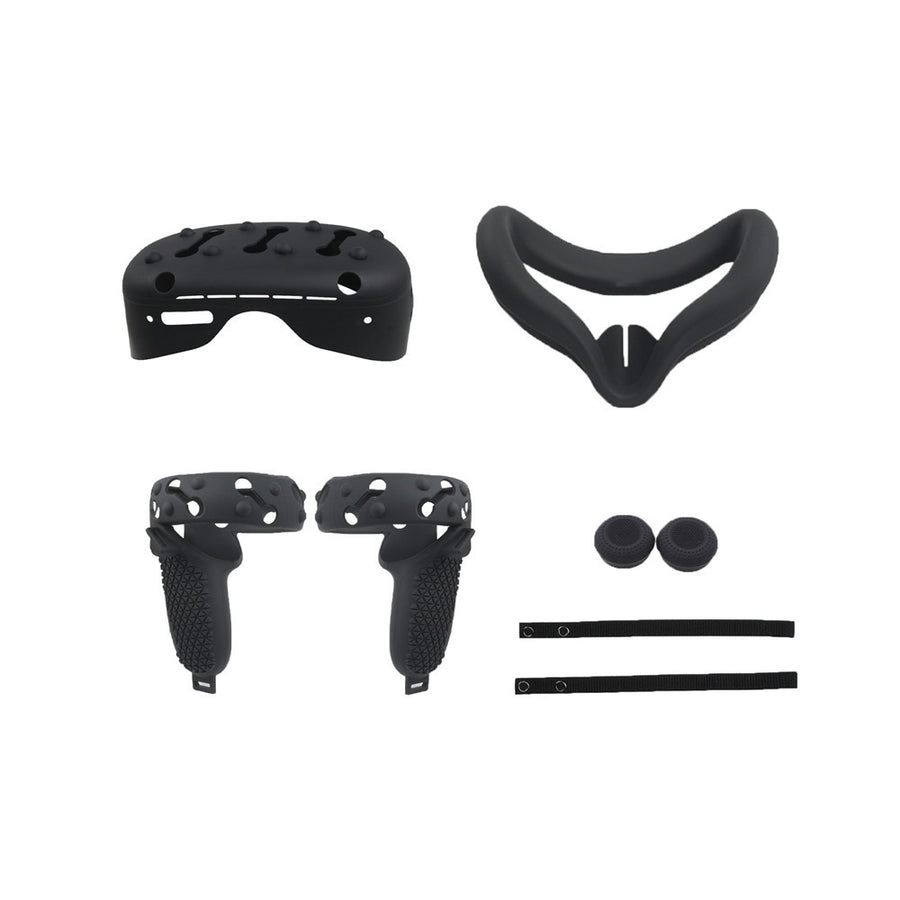 5 In1 Front Cover Eye Mask Pad For Oculus Quest 2 Touch Controller Silicone Grip Skin Thumb Button Knuckle Strap Image 1