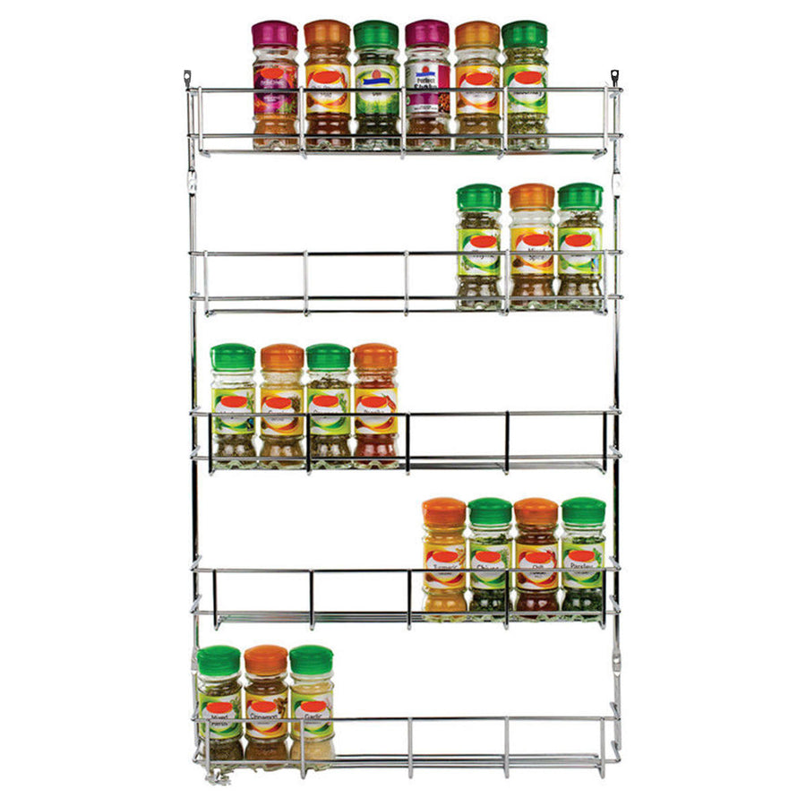 5 Tiers Kitchen Spice Rack Cabinet Organizer Wall Mount Storage Shelf Holder Kitchen Storage Rack Image 1