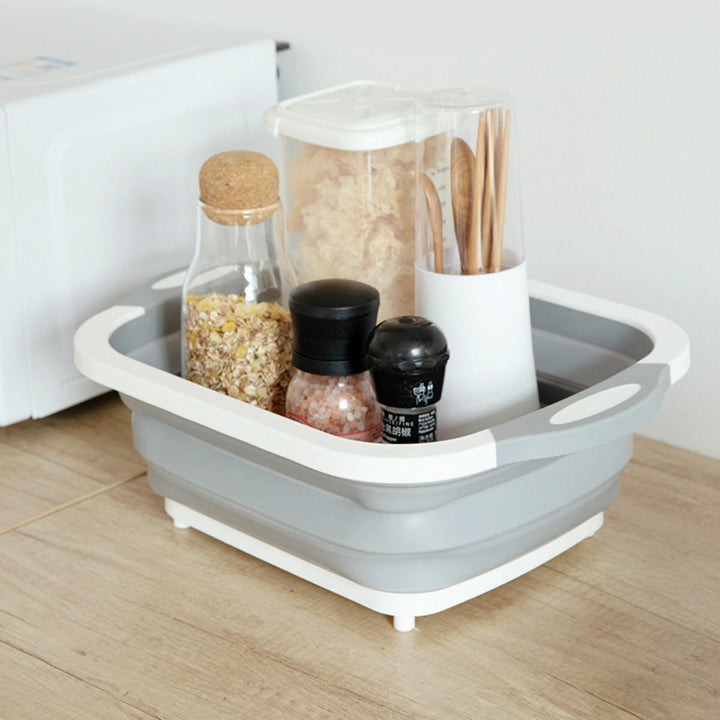 4 in 1 Foldable Multifunctional Board Tool Fruit Vegetables Sink Drain Storage Basket Image 6