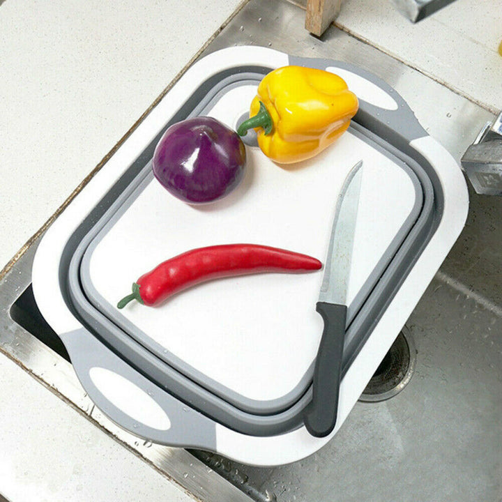 4 in 1 Foldable Multifunctional Board Tool Fruit Vegetables Sink Drain Storage Basket Image 7