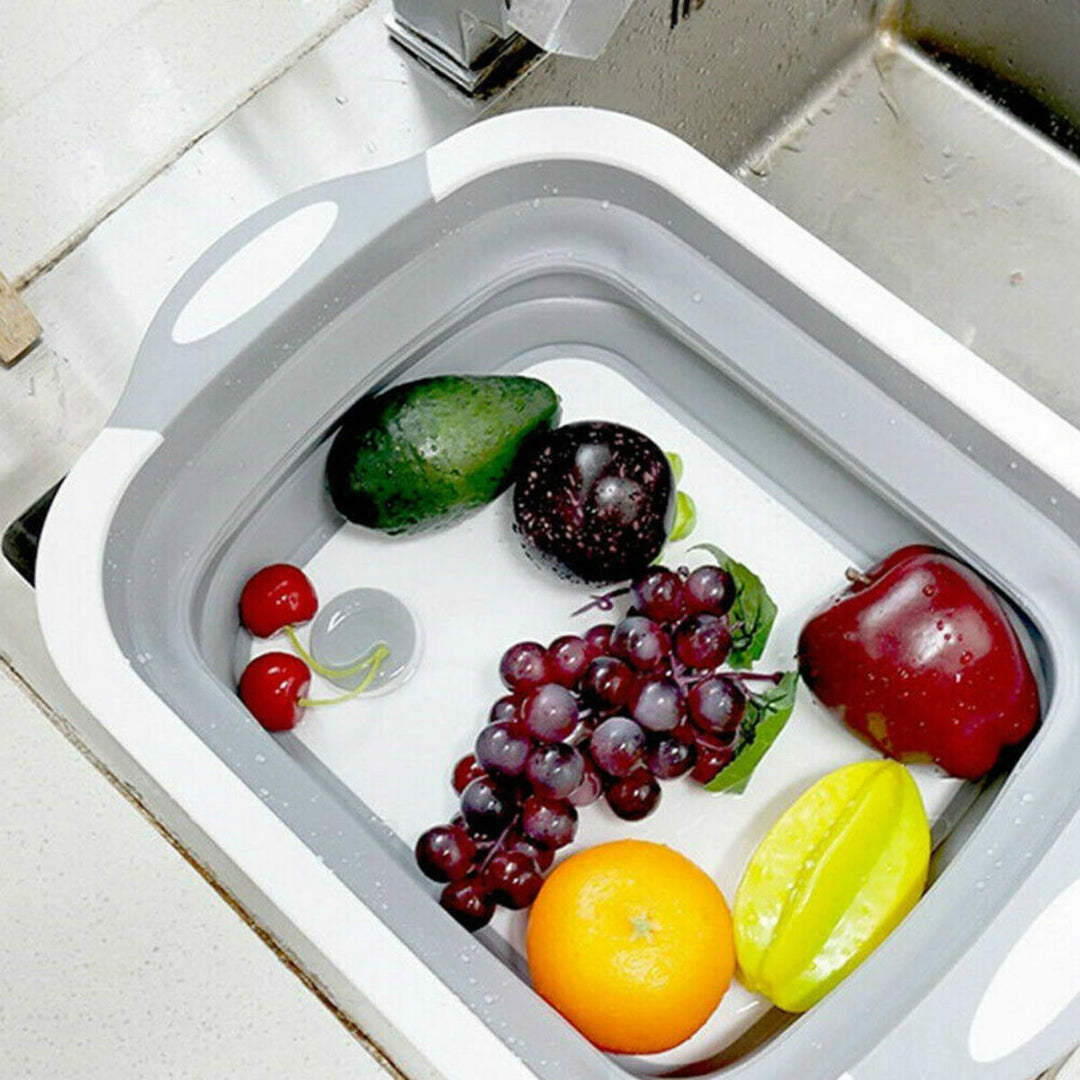 4 in 1 Foldable Multifunctional Board Tool Fruit Vegetables Sink Drain Storage Basket Image 8