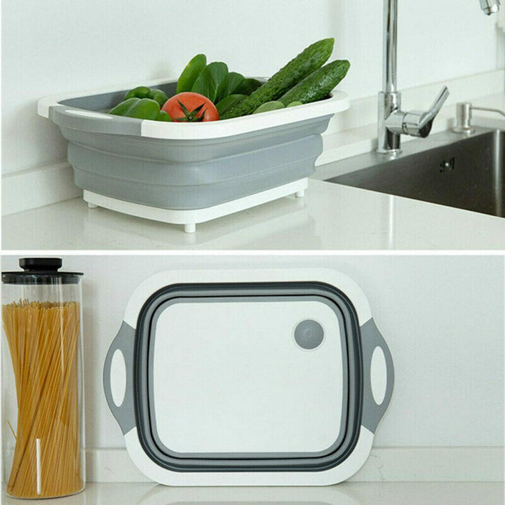 4 in 1 Foldable Multifunctional Board Tool Fruit Vegetables Sink Drain Storage Basket Image 9