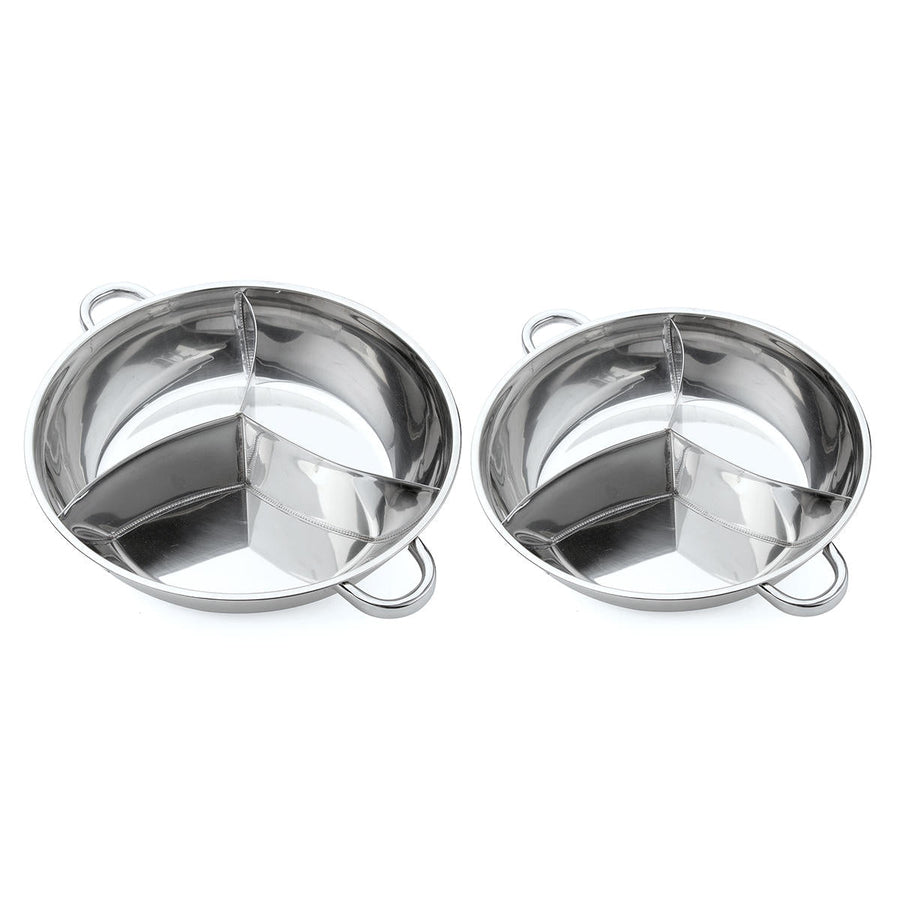 400/340mm 3 Taste Stainless Steel Hot Pot Cookware Soup Container 3 Site Induction Compatible Image 1