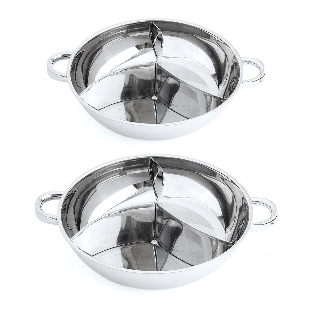 400/340mm 3 Taste Stainless Steel Hot Pot Cookware Soup Container 3 Site Induction Compatible Image 2