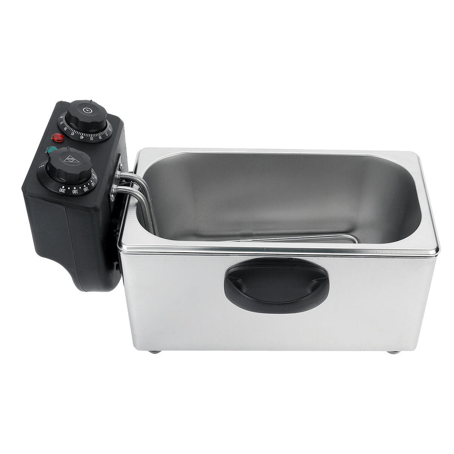 4L Electric Fryer Accessories Non Stick Pan Stainless Steel Basket 220V 2000W for Kitchen Image 1