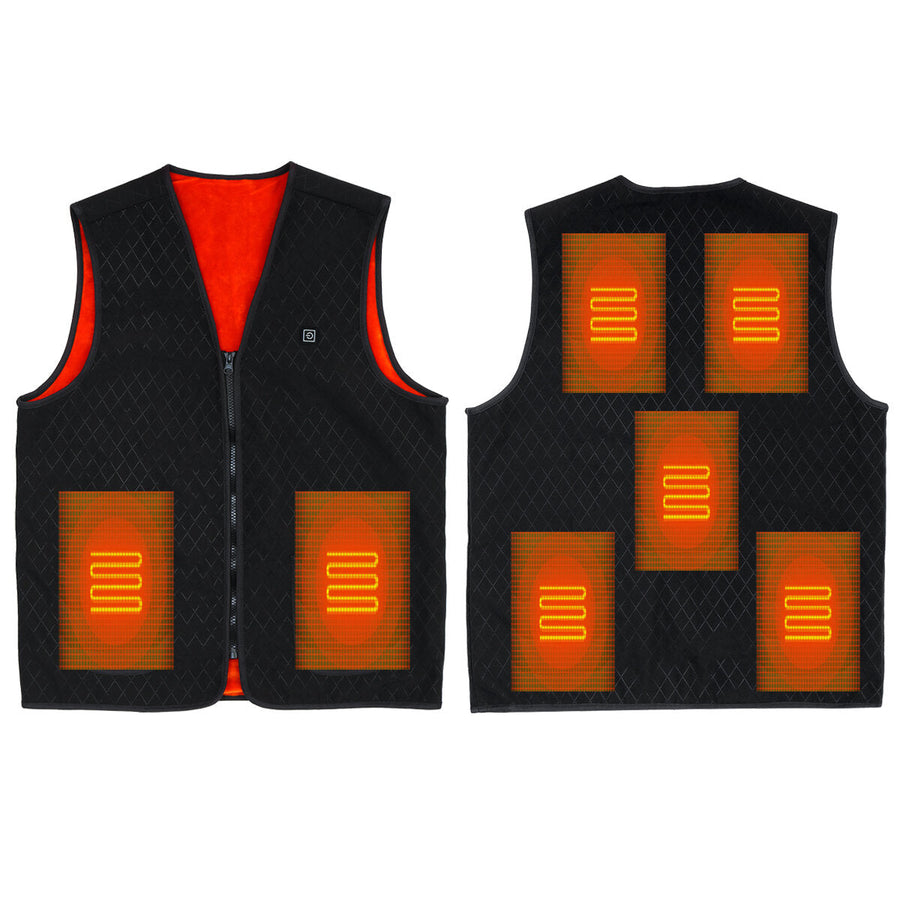 5-Heating Pad Heated Vest Jacket USB Warm Up Electric Winter Clothing Image 1