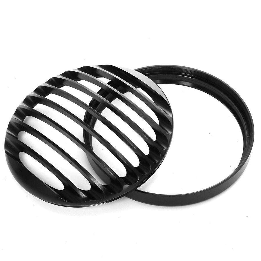5.75 inch Headlight Cover Light Grill Guard Black Universal For Cafe Racer Chopper Image 1