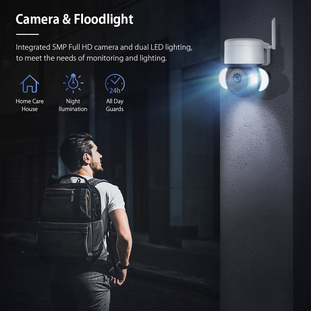 5MP Wifi Outdoor IP Camera Smart Auto Tracking Human Detection Wireless CCTV Surveillance Courtyard Camera Smart Light Image 2