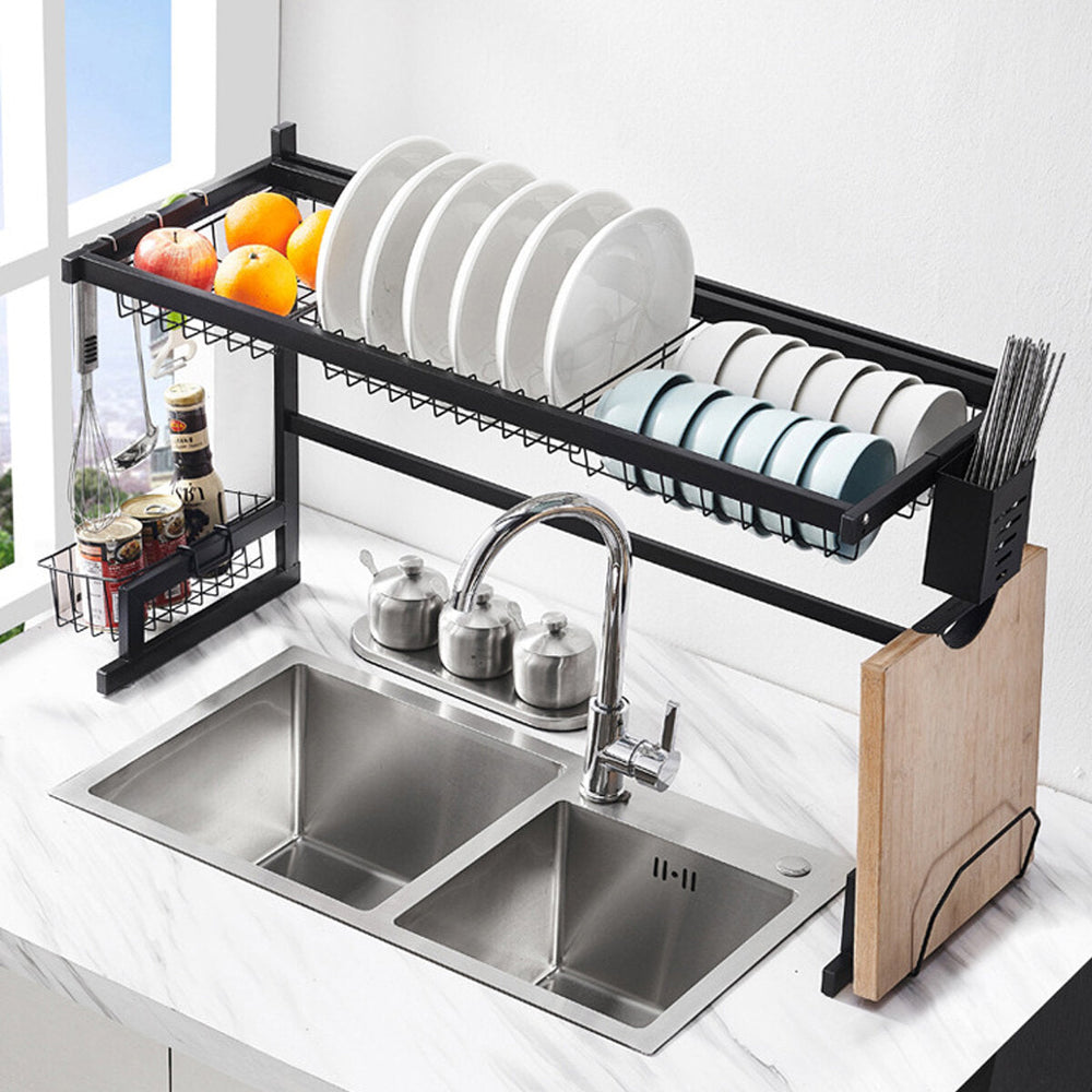 65/85CM Dish Drying Rack Organizer Over Sink Kitchen Draining Storage Holder Drain Rack Image 2