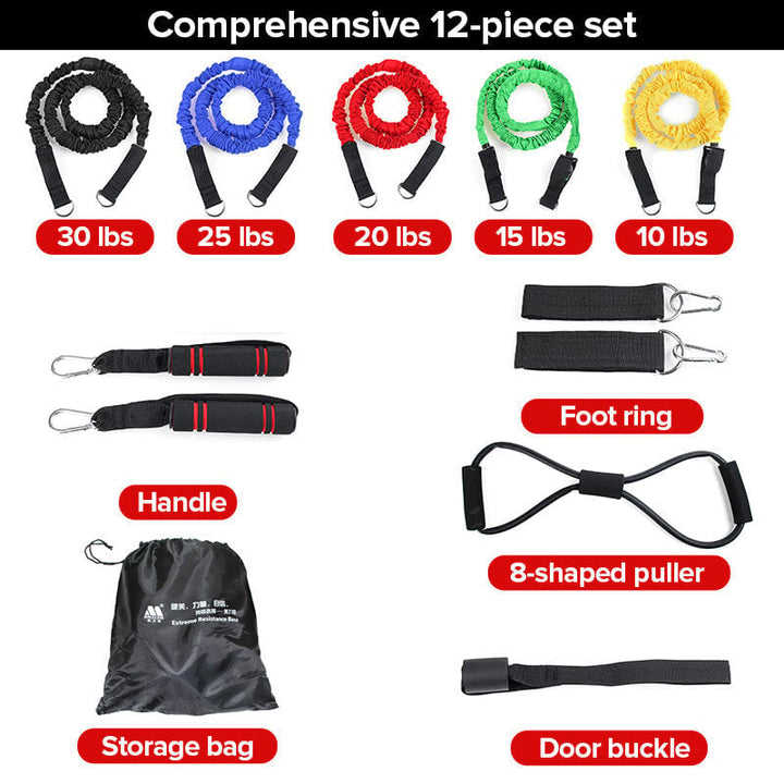 7/9/12/16/20 Pcs Fitness Resistance Bands Set Home Stretch Strength Training Yoga Pilates Exercise Tools Image 1