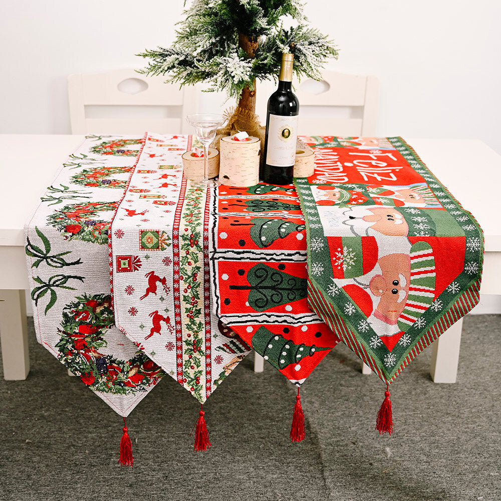 71x14inch Christmas Table Runner Deer Desk Tablecloth Cloth Xmas Party Table Image 10