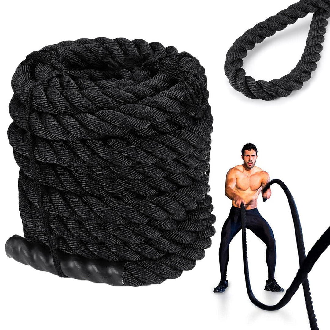 9/12/15m Battle Rope Strength Training Undulation Rope Exercise Tools Home Gym Fitness Equipment Image 1