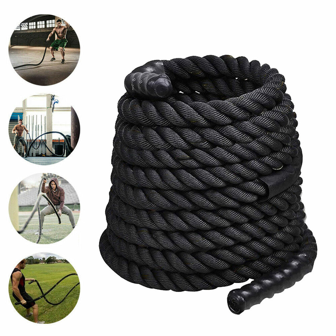 9M Length Fitness Battle Rope Heavy Jump Rope Weighted Battle Skipping Ropes Retainer Gym Exercise Tools Image 4