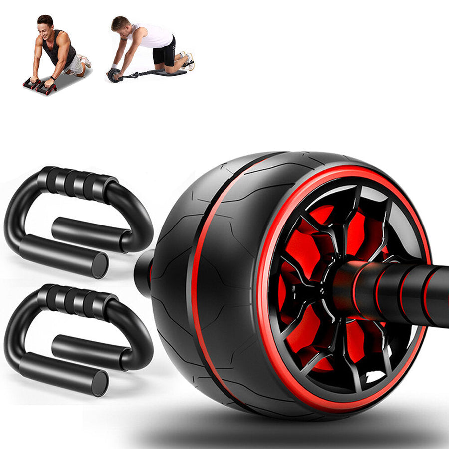 Abdominal Roller Fitness Slimming Core Workout Ab Wheel Roller Push Ups Stand with Kneeling Pad Image 1
