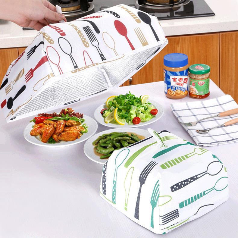 Aluminum Foil Food Cover Foldable Heat Preservation Insulation Vegetable Dishes Table Dust Cover Kitchen Gadgets Image 2