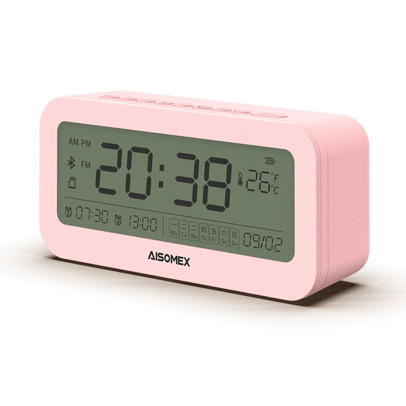 Alarm Clock Speaker bluetooth 5.0 Day Demperature Display 3 Mode Night Light 1800mAh Battery Image 1