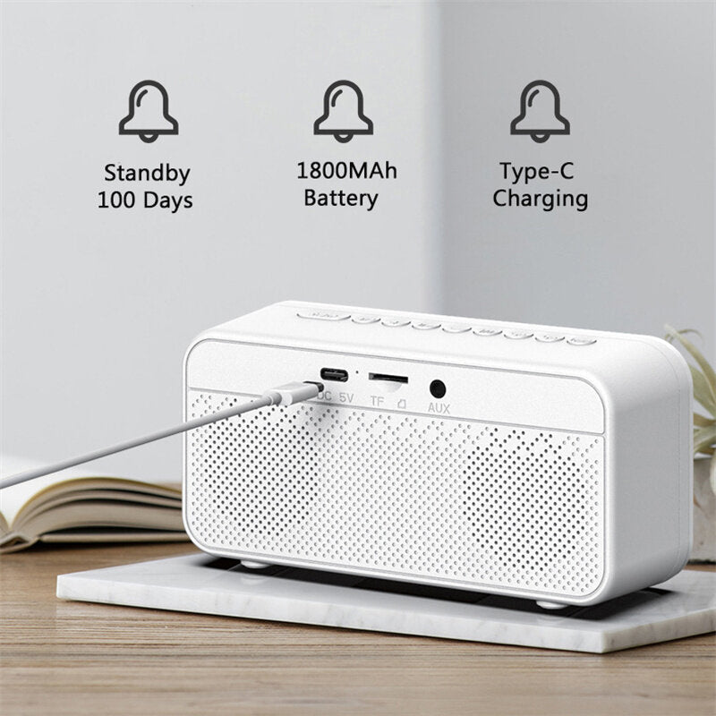 Alarm Clock Speaker bluetooth 5.0 Day Demperature Display 3 Mode Night Light 1800mAh Battery Image 3