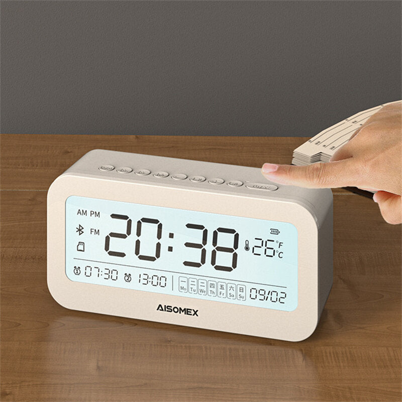 Alarm Clock Speaker bluetooth 5.0 Day Demperature Display 3 Mode Night Light 1800mAh Battery Image 6