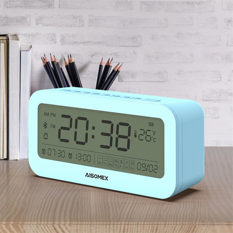 Alarm Clock Speaker bluetooth 5.0 Day Demperature Display 3 Mode Night Light 1800mAh Battery Image 7