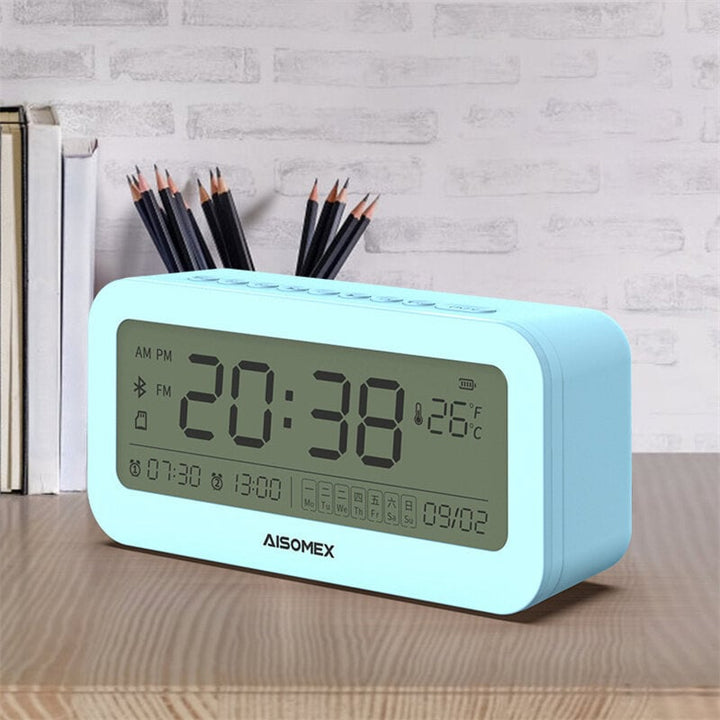 Alarm Clock Speaker bluetooth 5.0 Day Demperature Display 3 Mode Night Light 1800mAh Battery Image 1