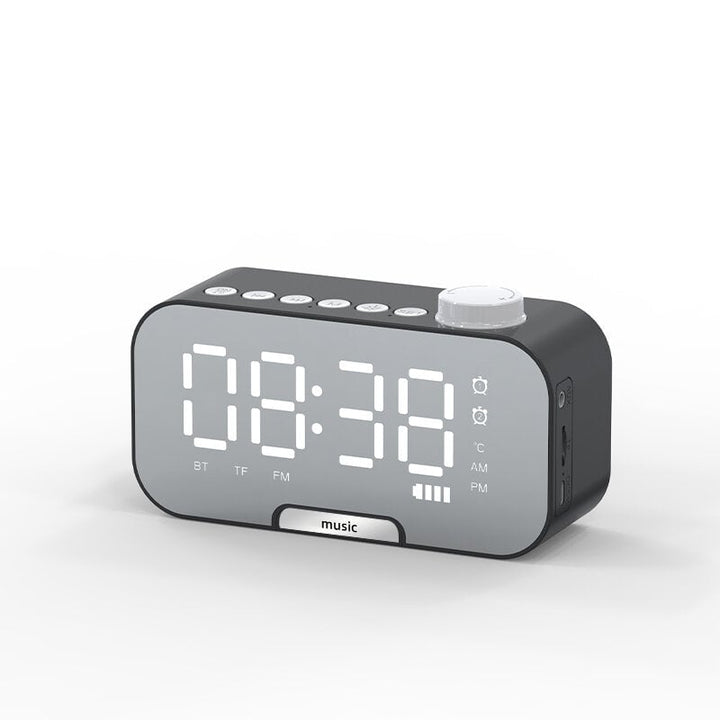 Alarm Clock Wireless bluetooth Speaker Portable Mini Mirror Alarm Clock HiFi Support TF Card Image 6