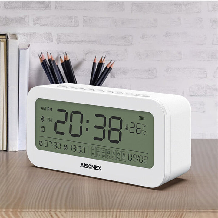 Alarm Clock Speaker bluetooth 5.0 Day Demperature Display 3 Mode Night Light 1800mAh Battery Image 9