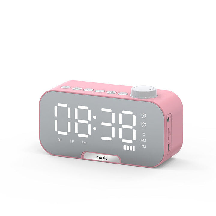 Alarm Clock Wireless bluetooth Speaker Portable Mini Mirror Alarm Clock HiFi Support TF Card Image 7