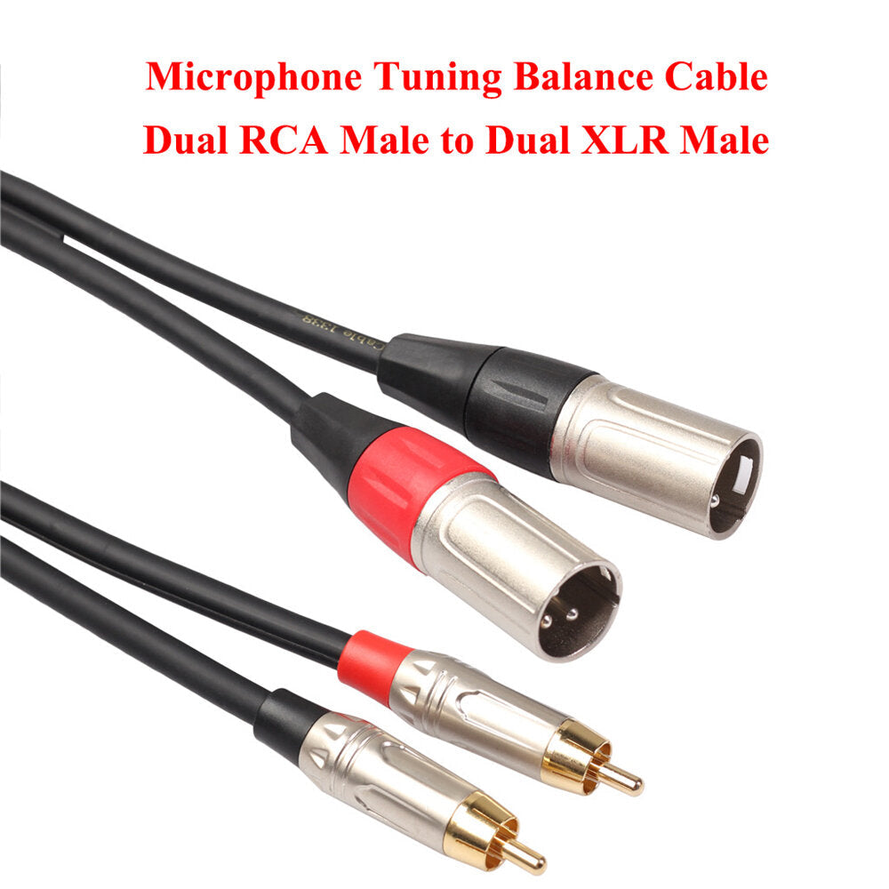 Audio Cable Dual RCA Male to Dual XLR Male 1.8/3m Microphone Tuning Balance Line Image 2