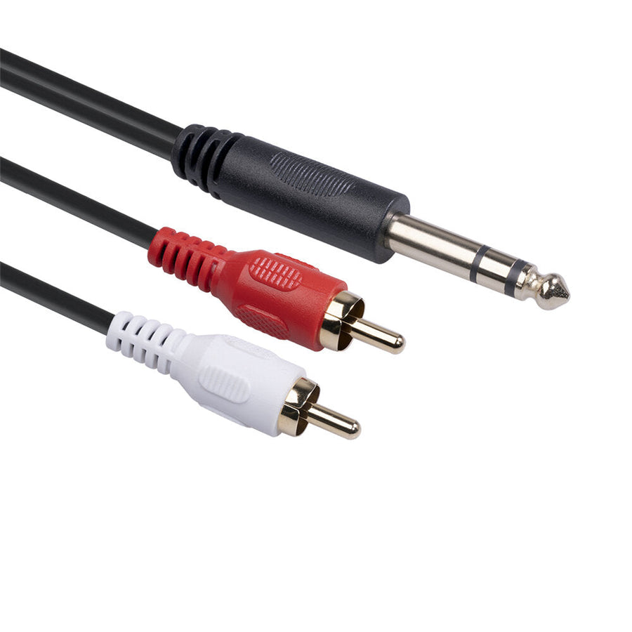 Audio Cable 6.35mm Male to Dual RCA Male Audio Line 1.5m for Tuning Mixer Amplifier DVD Image 1