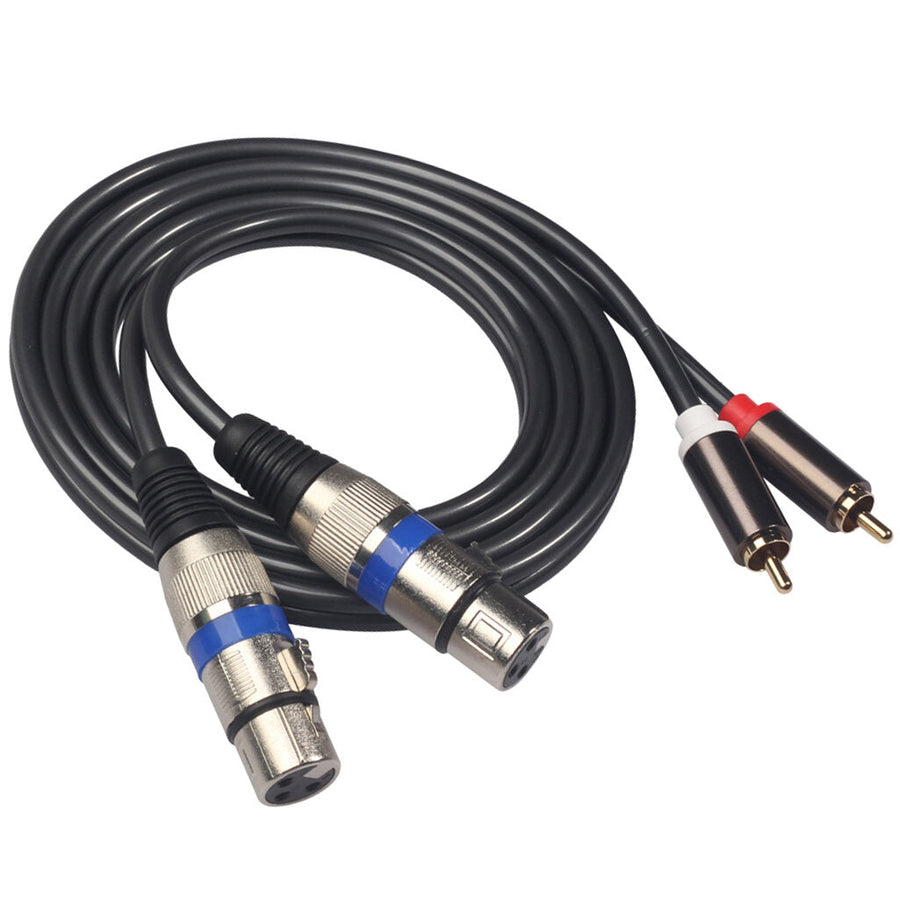 Audio Cable Dual RCA Male for Dual XLR Female Audio Line 1.5m for Microphone Mixer Headphone Amplifier Image 1